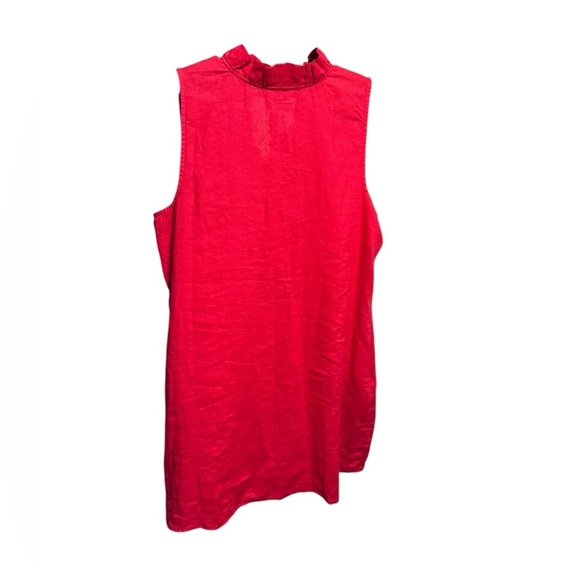 NWT Crown & Ivy Curvey Size 2x Red Linen Dress Side Pockets New With Tags - Picture 2 of 6